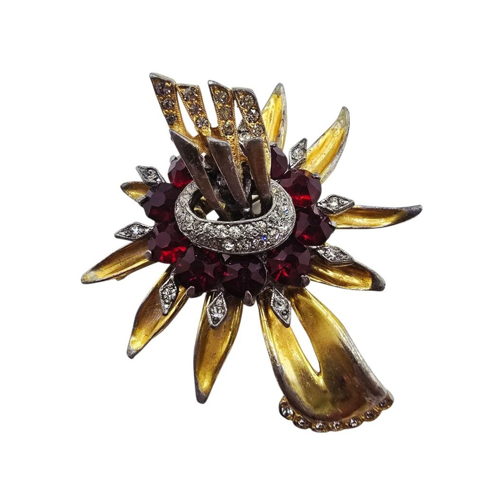 Antique Unsigned Reinad Heavy Older Dimensional Brooch (A8897)